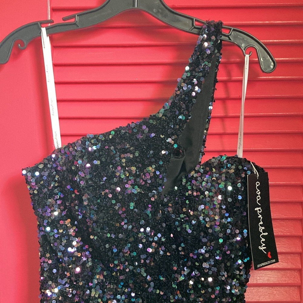NWT AVA PRESLEY SHORT SEQUIN DRESS SIZE 16 - Picture 5 of 14